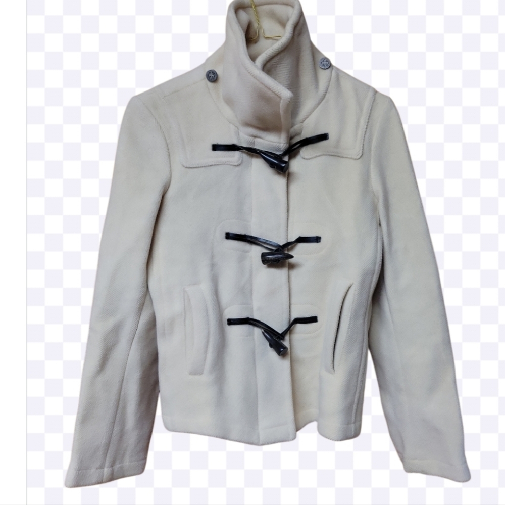 BURBERRY London Women's Cream Toggle Coat Wool Fits US size 2 - Picture 12 of 12